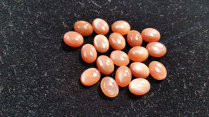 7X9MM Peach Moonstone Oval Cabs, Pack of 6 Pc. Peach Moonstone Oval Cabochon