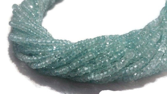 Aquamarine faceted Rondelles AAA grade, size 3-3.5mm, Length 14