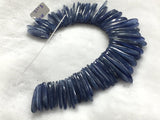 Kyanite Smooth Slices Beads, Blue Kyanite top quality Rare Available- 8 Inches Weight 224 gm- code #38 SIZE 10x30 - 16x46 mm