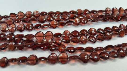 Mozambique Garnet Faceted Heart Shape Briolette Straight Drill 6MM , length is 10