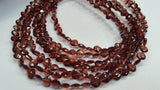 Mozambique Garnet Faceted Heart Shape Briolette Straight Drill 6MM , length is 10"