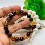 Tourmaline Bracelet 10 mm Code# 68 - AAAA Quality  Natural Multi Tourmaline Length 7.5"  Tourmaline Beaded Bracelet