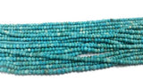 3MM Turquoise  faceted roundel  , gemstone micro faceted , Length 13.5 Inch