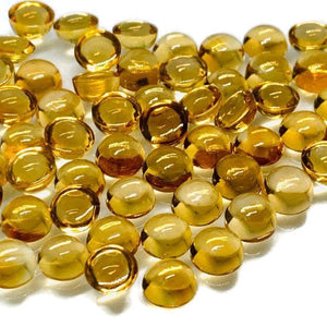 Citrine 3MM round smooth cabovhon , top quality cabs, origin brazil. pack of 10 Pcs .