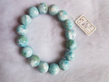 13MM Natural Larimar Bracelet,Super Quality Larimar from Dominican Republic- Larimar Round Bracelet- - Length 7.5 Inch code 14