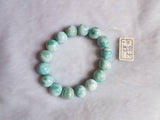 13MM Natural Larimar Bracelet,Super Quality Larimar from Dominican Republic- Larimar Round Bracelet- - Length 7.5 Inch code 08