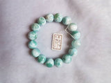 13 MM Natural Larimar Bracelet,Super Quality Larimar from Dominican Republic- Larimar Round Bracelet- - Length 7.5 Inch code 11