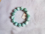 16MM Natural Larimar Bracelet,Super Quality Larimar from Dominican Republic- Larimar Round Bracelet- - Length 7.5 Inch code 09