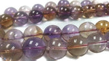 14MM Super Fine Quality , Ametrine Round Beads, 15.5 Inch Strand,AAA QUALITY . Natural Ametrine in mix color shade