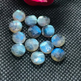 6MM Labradorite  Round Checker cut  Cabs. Natural Blue Fire Cabs , Gemstone cabs pack of 6 pc , Gemstone cabs