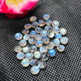 6MM Labradorite  Round Checker cut  Cabs. Natural Blue Fire Cabs , Gemstone cabs pack of 6 pc , Gemstone cabs