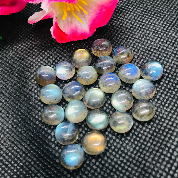 9MM Labradorite  Round Cabs. Natural Blue Fire Cabs , Gemstone cabs pack of 4 pc , Gemstone cabs