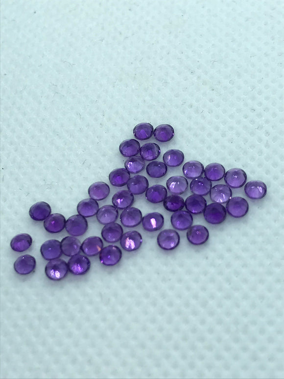 3mm Amethyst Round Faceted Cabs, Natural Amethyst cut stone , Pack of 10 Pc. African Amethyst faceted stone