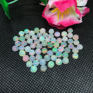 5MM Ethiopian Opal Round Pack 8 Pcs-Code #05- AAA Quality (3A Grade) Opal Cabochon - Ethiopian Opal Round Cabochon