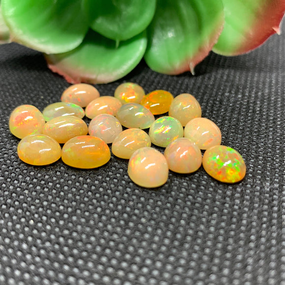 Ethiopian Opal Cabs 7X9 mm size Pack of 2 Pieces -Code #E-12- AA Quality (2A Grade) Opal Cabochon - Ethiopian Opal Oval Cabochon