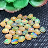 Ethiopian Opal  6x8 mm size Cabs Pack of 2 Pieces -Code #06- AAA Quality (AAA Grade) Opal Cabochon - Ethiopian Opal Oval Cabochon