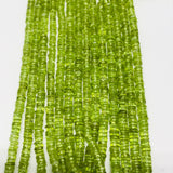 Peridot Wheel shape Beads, Size 4MM , Natural Peridot in AAA Quality , Length 15 Inch . Gemstone  thin slice shape .