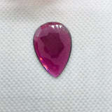 Garnet  Faceted Pear 25X17MM ,  Good quality Cabochons , red garnet cabs , Code #4 , Flat Thin slice 2MM , Red garnet