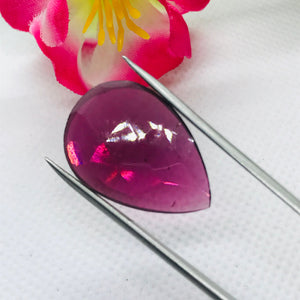 Garnet  Faceted Pear 25X17MM ,  Good quality Cabochons , red garnet cabs , Code #4 , Flat Thin slice 2MM , Red garnet