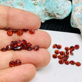 Garnet Round Cut 4 mm pack of 9 pcs - Garnet  Cut Cabochon - Garnet Loose Stone - AAA Quality Stones