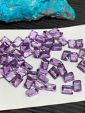 Amethyst Rectangle 5x7 mm cut stone  Pack of 4 Pc - Natural Amethyst loose Stones - Amethyst Faceted Rectangle