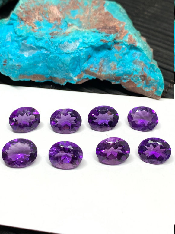 Amethyst Oval Faceted 8x10 mm - Pack of 2 pcs- African Amethyst Cut Stone - Natural Amethyst Loose Stone- AAA Quality