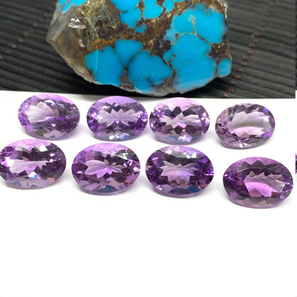 Amethyst Oval Faceted 10x14mm -Pack of 1 Piece- Amethyst Cut Stone - Natural Amethyst Loose Stone- AAA Quality