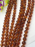 Amber 8MM Round beads , AAA Quality Natural Amber from Ukraine. Length 16 Inch . Perfect Round beads