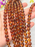 Amber 8MM Round beads , AAA Quality Natural Amber from Ukraine. Length 16 Inch . Perfect Round beads