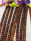 Amber 8MM Roundel beads , AAA Quality Natural Amber from Ukraine. Length 16 Inch . Perfect Round beads .