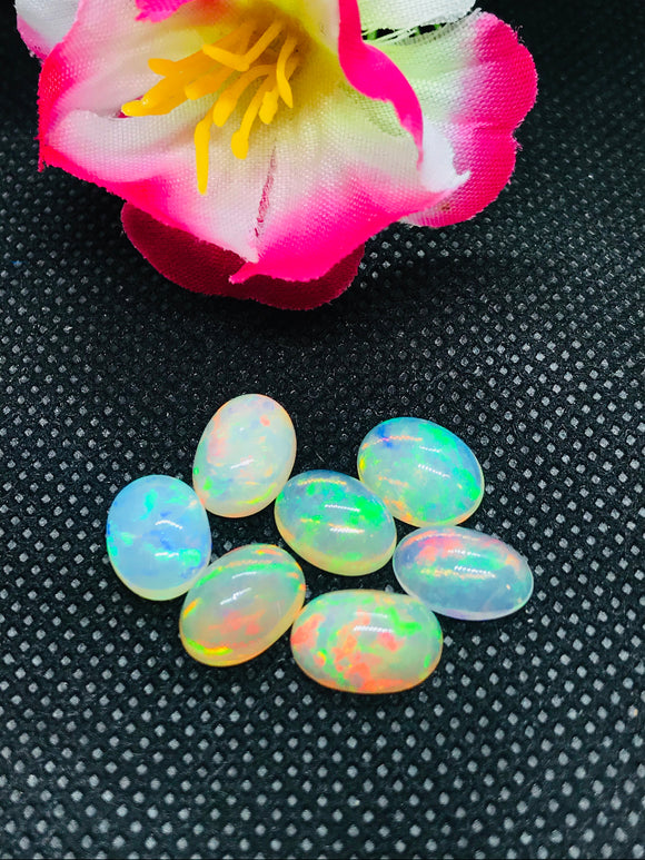 Ethiopian Opal 8X11 MM Oval Cabs Pack of 1 Pieces -Code #E 20 AA Quality (AA Grade) Opal Cabochon-Ethiopian Opal Cabochon, stud earring size