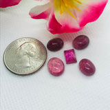 Pink Tourmaline Cabochon , weight 16 carat , Tourmaline gemstone loose cabs, code #T 89 , Tourmaline cabs , Pack of 5 Pcs