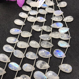 Moonstone 12X18 MM Faceted Pear briolette ,Good quality and transparent stones ,Faceted pear shape with blue  fire , length 9 Inch #8