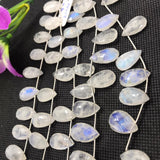 Moonstone 10X18 MM Faceted Pear briolette ,Good quality and transparent stones ,Faceted pear shape with blue  fire , length 9 Inch #8