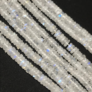 5MM Moonstone  Wheel shape , Moonstone Roundel beads ,  AAA quality and length 15", Moonstone Shape , Flat thin slice shape