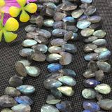 Labradorite 9X15 MM  Faceted Pear shape Briolettes, Natural Blue Flash Labradorite ,Top Quality -Labradorite Briolletes ,Length 8 Inch