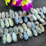 Labradorite 13X19 MM  Faceted Pear shape Briolettes, Natural Blue Flash Labradorite ,Top Quality -Labradorite Briolletes ,Length 8 Inch #7