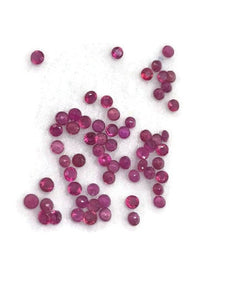 3MM Ruby Faceted Round Cabs , Glass Filled Ruby Pack of 6 Pc , Loose cut stone.