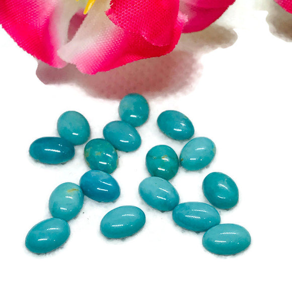 Turquoise Cabs 5X7MM size Quality AAA 100% Natural Turquoise Gemstone cabs Pack of 4 Pc- Turquoise Oval Cabochon -