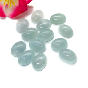 Aquamarine  10X14 MM Oval cabs ,Milky Aquamarine cabochon ,Pack of 4 pc. AAA Quality cabs, Blue Aquamarine