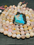 Cherry Blossom Agate Round Beads 14 mm size - Perfect Round Beads AAA Quality 40 cm length - Gemstone Round Beads