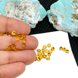 Citrine Round Cut 4mm size Pack of 10 pcs  AAA Quality- Natural Citrine  Cut Cabochon - Citrine Loose Stone