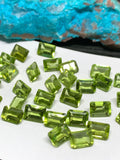 Peridot Rectangle 5x7mm cut stone - Pack of 8 pcs - Natural Peridot Faceted rectangle  - Peridot loose Stones