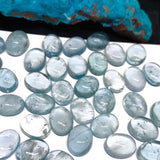 Aquamarine  7X9 MM Oval cabs - Aquamarine cabochon ,Pack of 4 pc. AAA Quality cabs, Blue Aquamarine