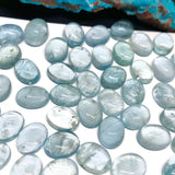 Aquamarine  7X9 MM Oval cabs - Aquamarine cabochon ,Pack of 4 pc. AAA Quality cabs, Blue Aquamarine