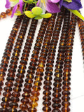 Amber 8MM Roundel beads , AAA Quality Natural Amber from Ukraine. Length 16 Inch . Perfect Round beads .