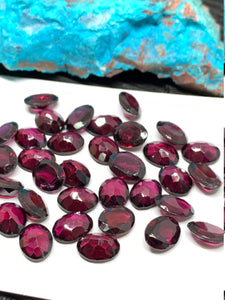 Garnet Oval Faceted 6x8 mm pack of 4 pcs - Garnet Oval Cut Cabochon - Garnet Loose Stone - AAA Quality Stones