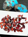 Garnet Marquise Faceted 5x10 mm pack of 6 pcs - Mozambique Garnet  Marquise Cut Cabochon - Garnet Loose Stone - AAA Quality Stones