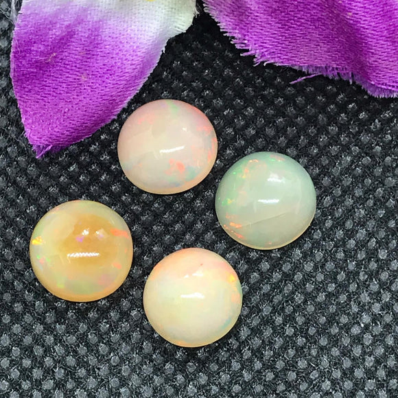 Ethiopian Opal 10MM Cabochon  Code E#1- Weight 2.5 cts  AAA Quality  Ethiopian Opal Round Cabs-Video Available , Pack of 1 pc