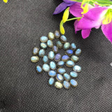 Labradorite Oval 5X7 MM  Cabs. Natural Blue Fire Cabs , Gemstone cabs pack of 8 pc , Gemstone cabs